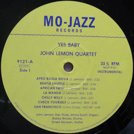 John Lemon Quartet* : Yes Baby (LP, Album, Bioplastic, Ltd, Num)