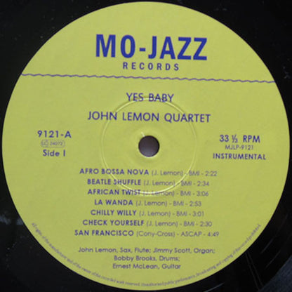 John Lemon Quartet* : Yes Baby (LP, Album, Bioplastic, Ltd, Num)