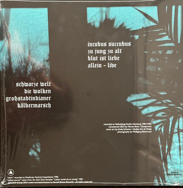 Xmal Deutschland – Early Singles (1981 - 1982) (LP, Purple Opaque, Sacred Bones Records, 2024) Back Cover