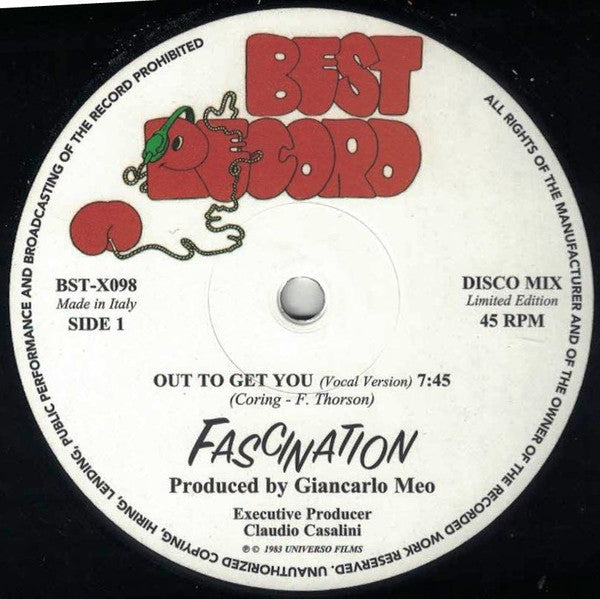 Fascination (2) : Out To Get You (12", Ltd, RE)