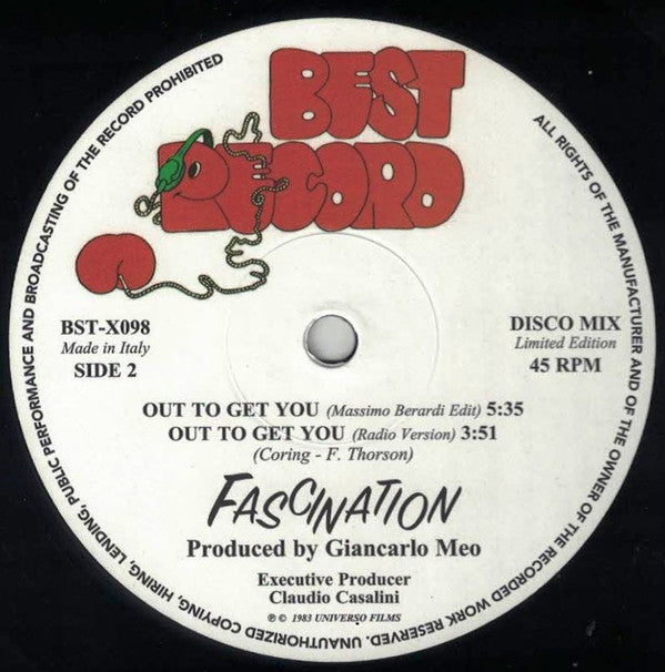 Fascination (2) : Out To Get You (12", Ltd, RE)