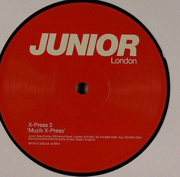 X-Press 2 – Muzik X-Press (12", Junior London, 2001) Back Cover