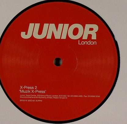 X-Press 2 – Muzik X-Press (12", Junior London, 2001) Back Cover