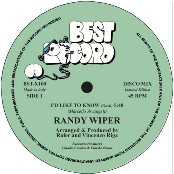 Randy Wiper : I'd Like To Know (12", Ltd, RE)