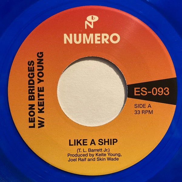 Leon Bridges W/ Keite Young / Pastor T.L. Barrett* & The Youth For Christ Choir : Like A Ship (7", Single, Ltd, Blu)