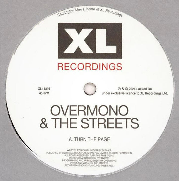 Overmono & The Streets : Turn The Page (12", S/Sided, Etch)