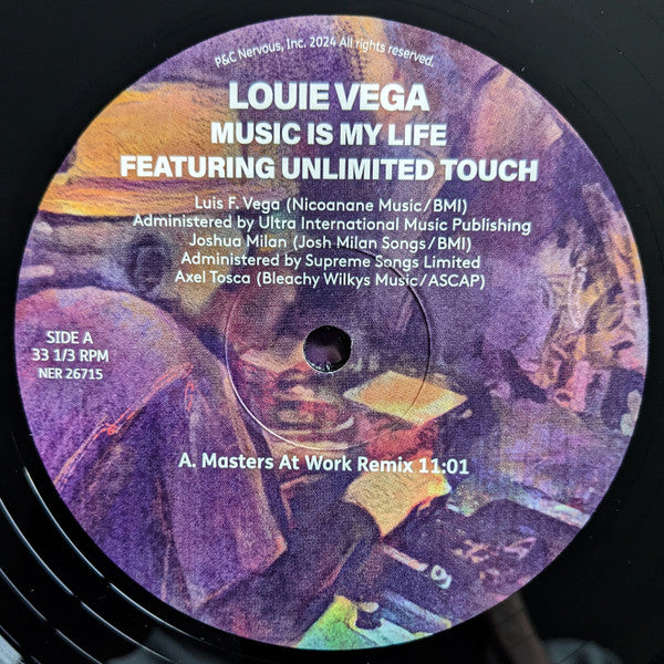 Louie Vega Featuring Unlimited Touch : Music Is My Life (Remixes By Masters At Work & Dave Lee) (12")