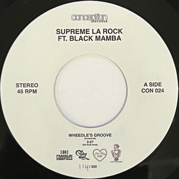 DJ Supreme La Rock Ft. Black Mamba (18) : Wheedle's Groove / Wheedle's Payback (7", Single, Num)