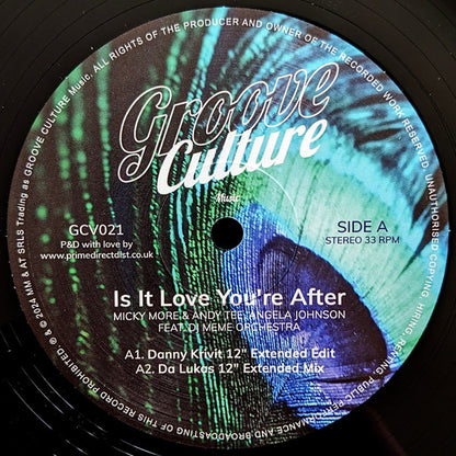 Micky More & Andy Tee Angela Johnson DJ Meme Orchestra – Is It Love You're After (12", Groove Culture Music, 2024) Image 3