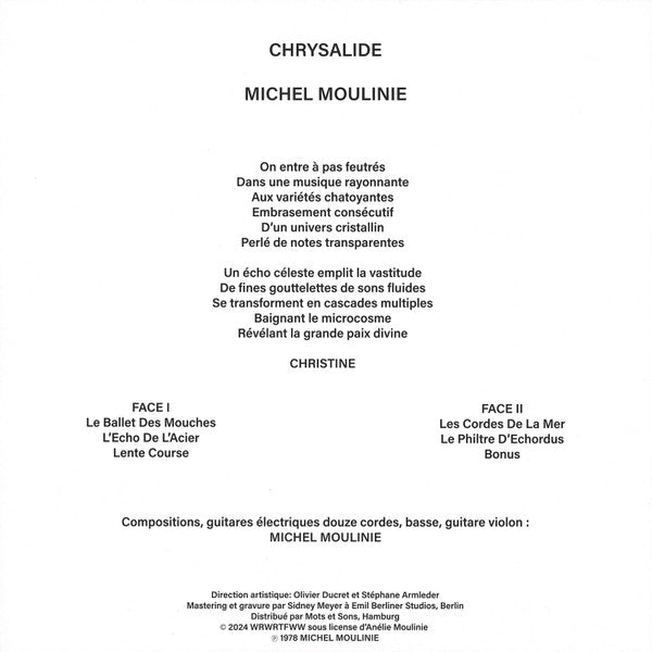 Michel Moulinie* : Chrysalide (LP, Ltd, RE, RM)