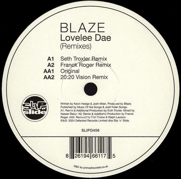 Blaze : Lovelee Dae (Remixes) (12")