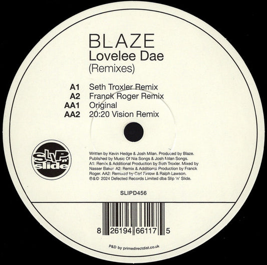 Blaze : Lovelee Dae (Remixes) (12")
