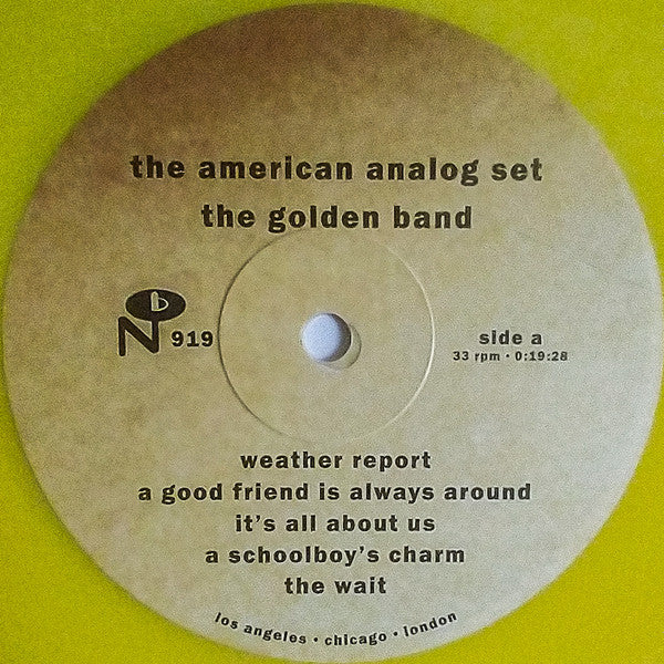 The American Analog Set : The Golden Band (LP, Album, RE, RM, Yel)