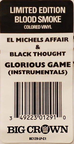 El Michels Affair & Black Thought : Glorious Game (Instrumentals) (LP, Album, Ltd, Blo)