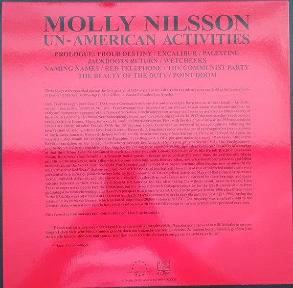 Molly Nilsson : Un-American Activities (LP, Album, Ltd, Whi)