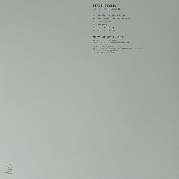 Serge Geyzel : It's Cancelled (12", Ltd)