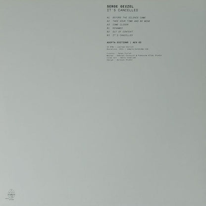 Serge Geyzel : It's Cancelled (12", Ltd)