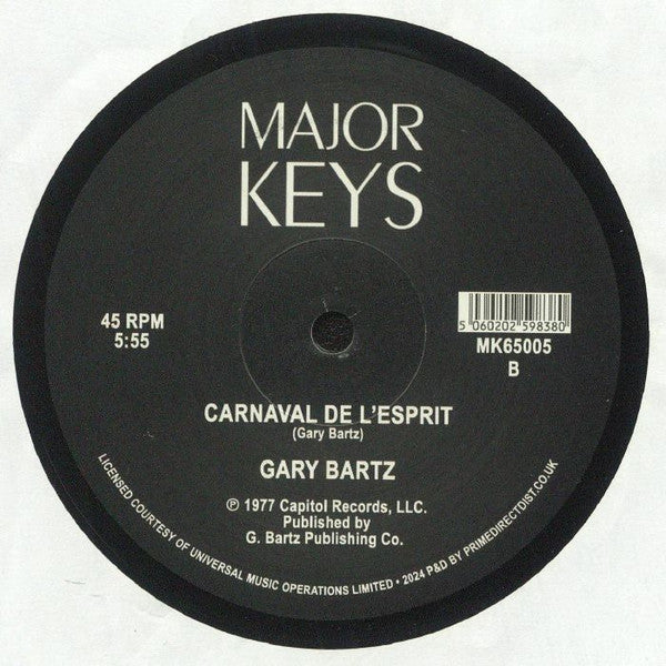 Gary Bartz – Music Is My Sanctuary / Carnaval De L'Esprit (12", Major Keys, 2024) Back Cover