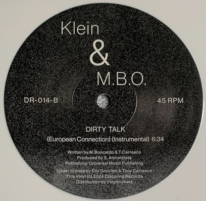 Klein & M.B.O. : Dirty Talk (12", Single, RE, RM, Whi)