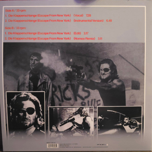 The Splash Band : John Carpenter's Die Klapperschlange (Escape From New York) (12", Maxi, Ltd, RE, Red)