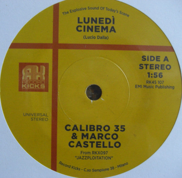 Calibro 35 & Marco Castello : Lunedì Cinema / Chaser (7", Single, Cle)