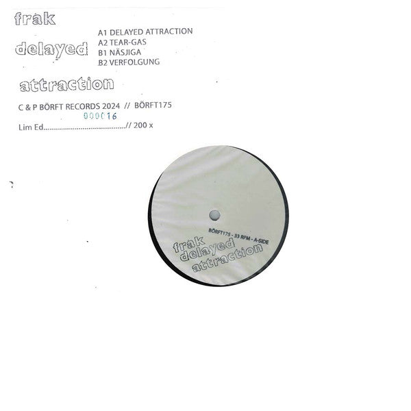 Frak : Delayed Attraction (12", EP, Ltd, Num, W/Lbl)