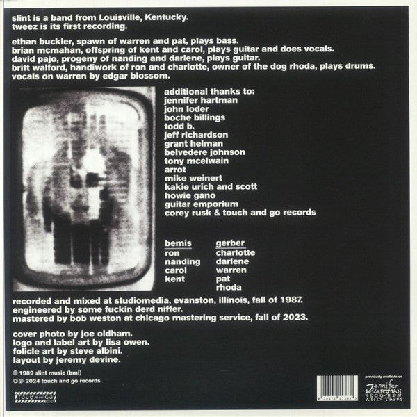 Slint – Tweez (LP, Red, 180 gram, PET, Touch And Go, 2024) Back Cover