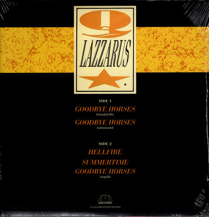 Q Lazzarus – Goodbye Horses (12", Dark Entries, 2025) Back Cover