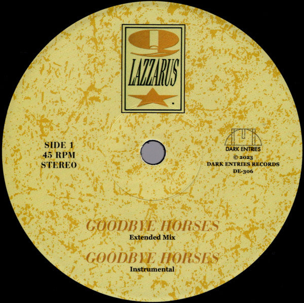 Q Lazzarus – Goodbye Horses (12", Dark Entries, 2025) Image 3