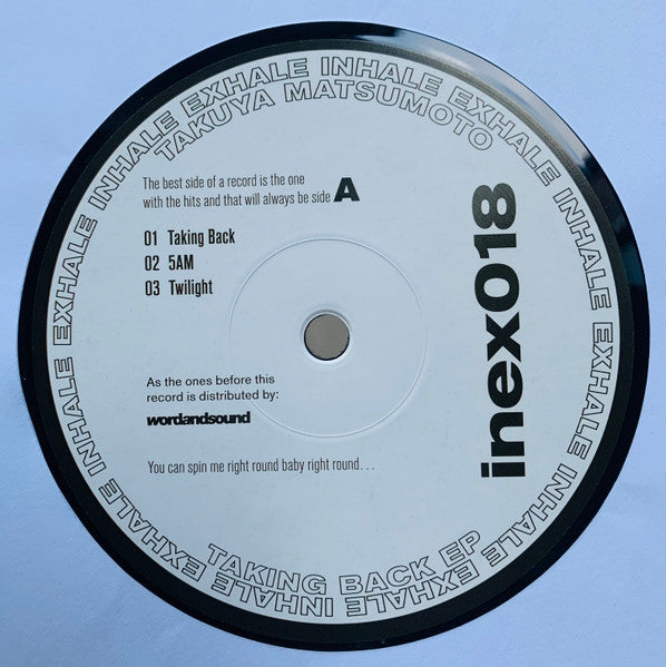 Takuya Matsumoto – Taking Back EP (12", Inhale Exhale Records, 2025) Front Cover