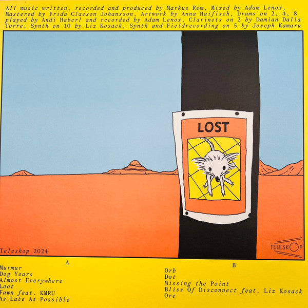 Oh No Noh – As Late As Possible (LP, Teleskop Musikproduktion, 2025) Back Cover