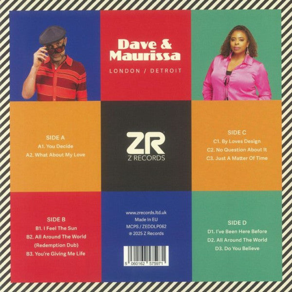 Dave Maurissa – London / Detroit (2x12", Z Records, 2025) Back Cover