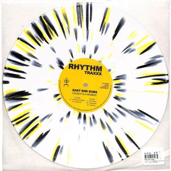 East End Dubs – Caught In A Moment (12", White w/ Black & Yellow Splatter, Rhythm Traxxx, 2025) Back Cover