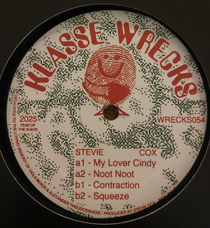 Stevie Cox – My Lover Cindy (12", Klasse Wrecks, 2025) Back Cover