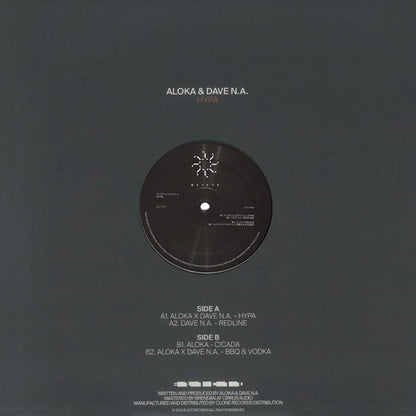 Aloka Dave N.A. – Hypa (12", Elicit Records, 2025) Back Cover