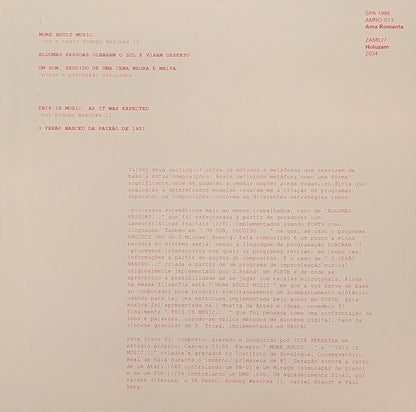 Tózé Ferreira : Música De Baixa Fidelidade (LP, Album, RE, RM)