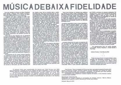 Tózé Ferreira : Música De Baixa Fidelidade (LP, Album, RE, RM)