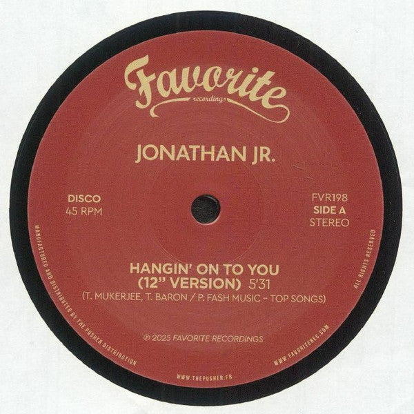 Jonathan Jr. Special Occasion – Hangin’ On To You / Flyin’ To Santa Barbara (12", Favorite Recordings, 2025) Front Cover