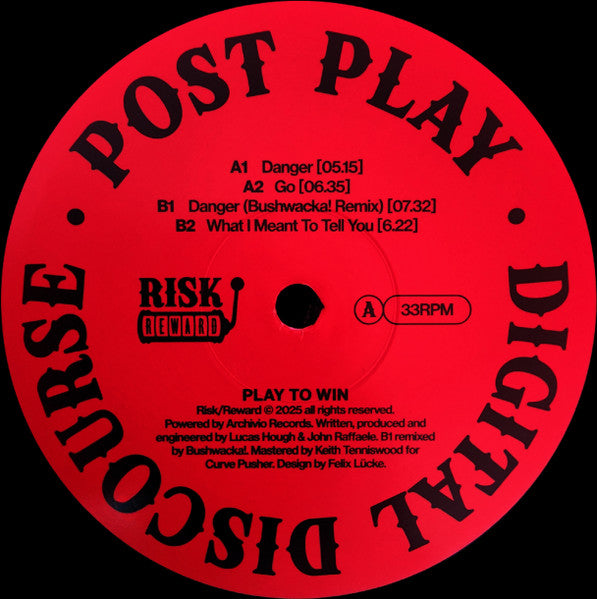Post Play – Digital Discourse (12", Risk/Reward, 2025) Front Cover