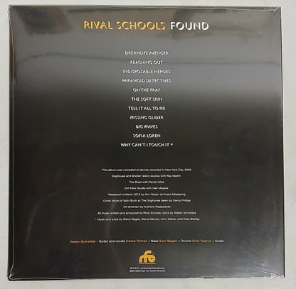 Rival Schools – Found (LP, Amber Glitter, Run For Cover Records) Back Cover