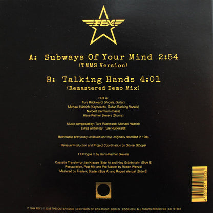 Fex (4) : Subways Of Your Mind (7", Single, RM)