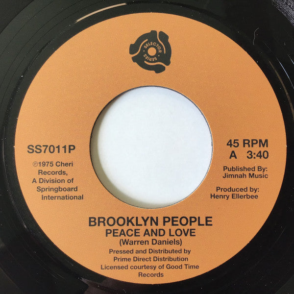 Brooklyn People – Peace And Love (7", Selector Series, 2025) Back Cover