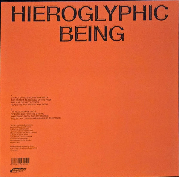 Hieroglyphic Being – Dance Music 4 Bad People (LP, Smalltown Supersound, 2025) Back Cover