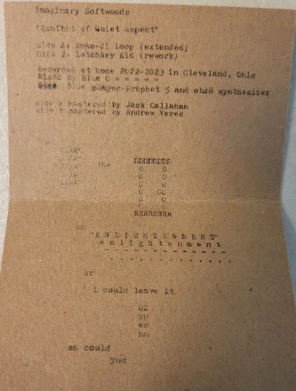 Imaginary Softwoods – Exhibit Of Quiet Aspect (Cassette, Not On Label (Imaginary Softwoods Self-released), 2025) Image 3