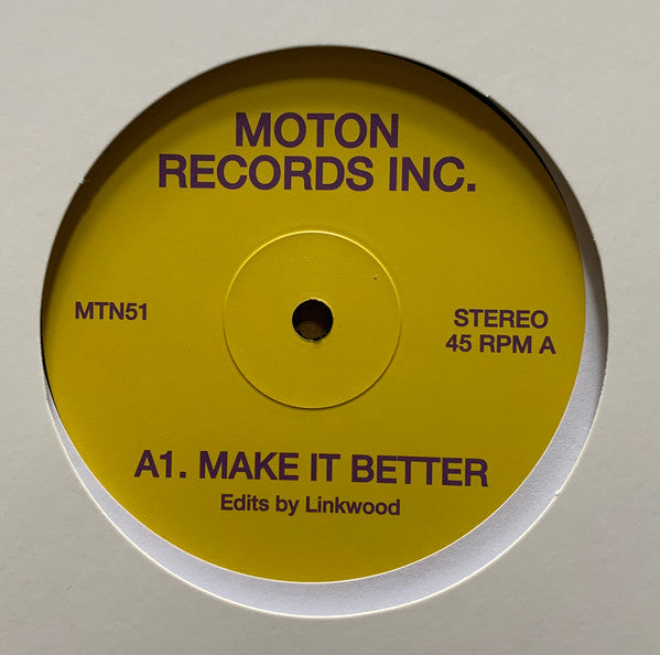 Linkwood – Linkwood Edits (12", Moton Records Inc., 2025) Front Cover