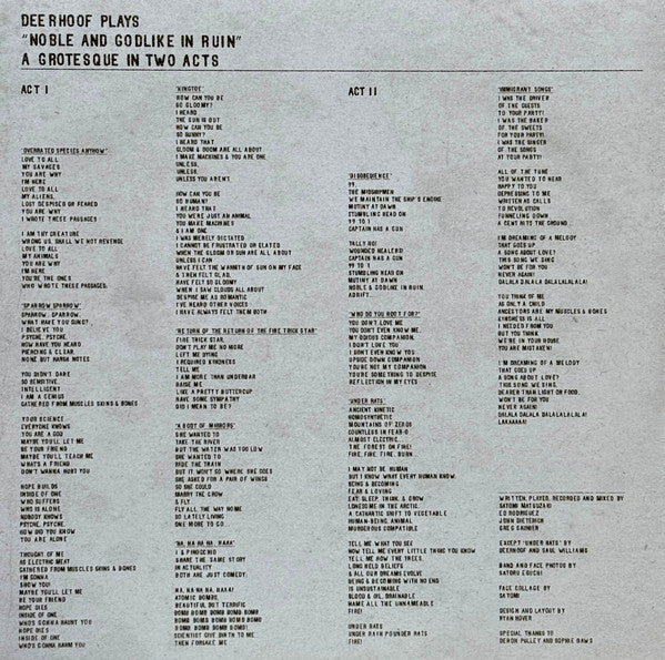 Deerhoof : Noble And Godlike In Ruin (LP, Album, Tes)