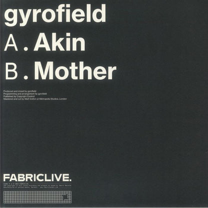 gyrofield – Akin / Mother (12", FabricLive, 2025) Image 3