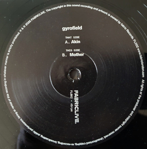 gyrofield – Akin / Mother (12", FabricLive, 2025) Image 5