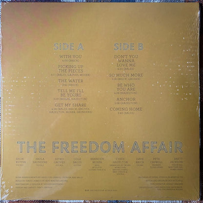 The Freedom Affair – The Freedom Affair (LP, Gold Swirl, Sunflower Soul Records, 2025) Back Cover