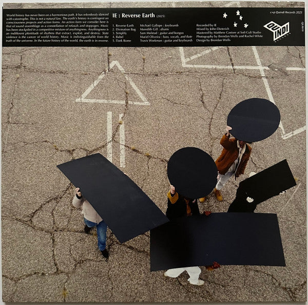 IE – Reverse Earth (LP, Quindi Records, 2025) Back Cover